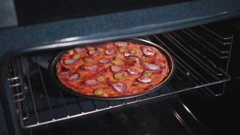Pizza in oven Stock Footage 314908910