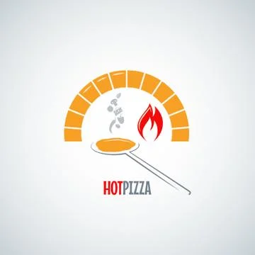 Pizza oven hot background Stock Illustration