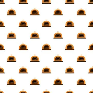 Pizza oven vector seamless pattern baking background 스톡 일러스트