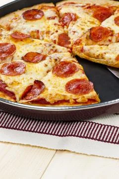 Pizza in pan Stock Photos