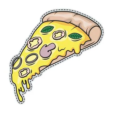 Pizza patch retro style Stock Illustration