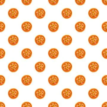 Pizza pattern creating a seamless food background イラスト素材