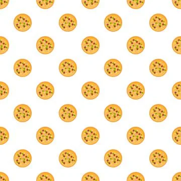 Pizza pattern creating a seamless food background texture Illustrazione stock