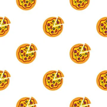 Pizza pattern flat Stock Illustration