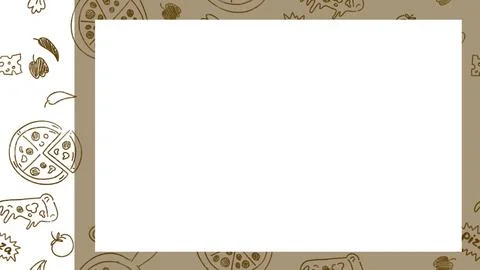 Pizza pattern hand drawn background Stock Illustration