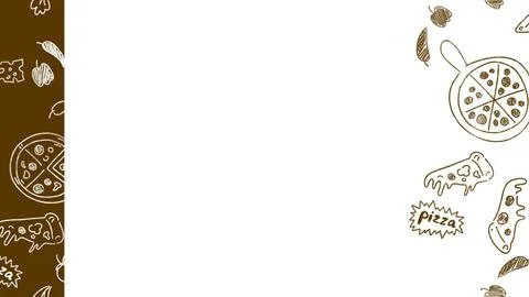 Pizza pattern hand drawn background Stock Illustration