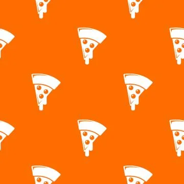 Pizza pattern orange Stock Illustration
