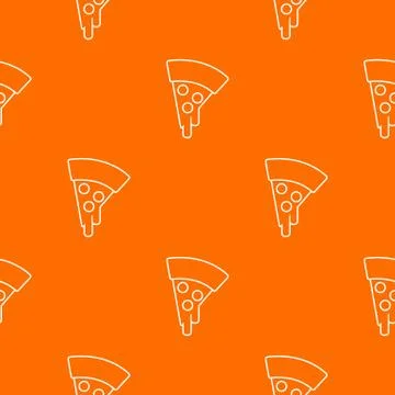 Pizza pattern vector orange Stock Illustration