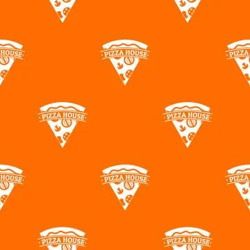 Pizza pattern vector orange Stock Illustration