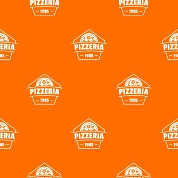 Pizza pattern vector orange Stock Illustration
