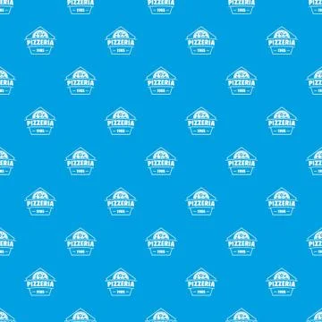 Pizza pattern vector seamless blue Stock Illustration