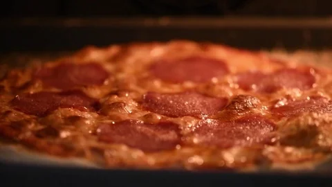 Pizza with pepperoni Stock Footage 81801188