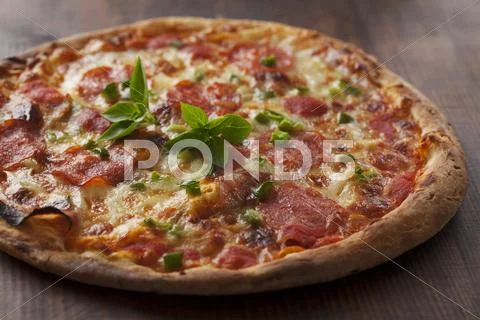 Pizza pepperoni Stock Photos