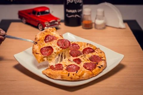 Pizza pepperoni Stock Photos