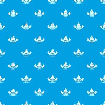 Pizza piece pattern vector seamless blue Stock Illustration