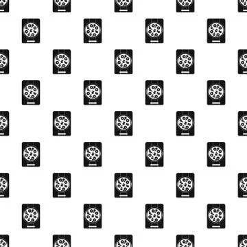 Pizza with pineapple and basil on board pattern Stock Illustration