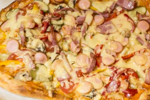 Pizza pizza is on the table closeup1 Stock Photos