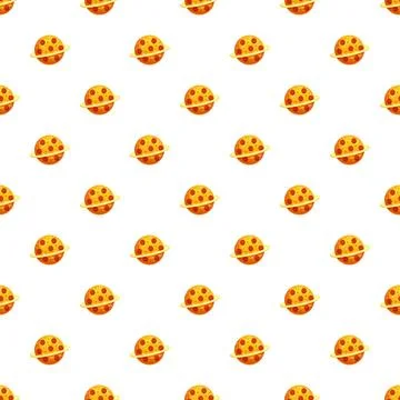 Pizza planet with pepperoni as ring pattern Stock Illustration