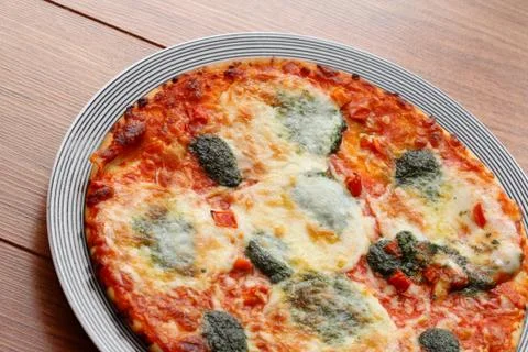 Pizza on plate Foto stock