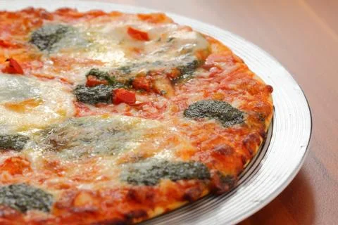 Pizza on plate Stock Photos