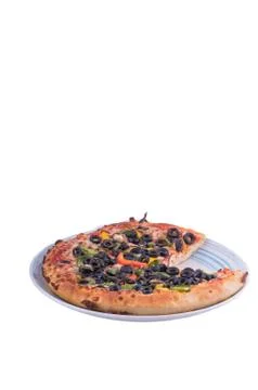 Pizza in a plate Stock Photos
