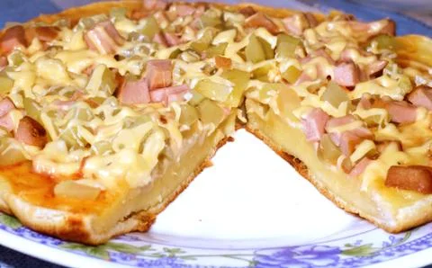 Pizza on a plate Stock Photos