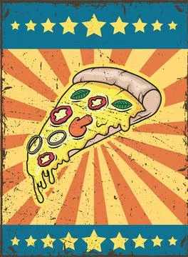 Pizza portion patch Stock Illustration