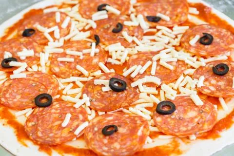 Pizza preparation Stock Photos