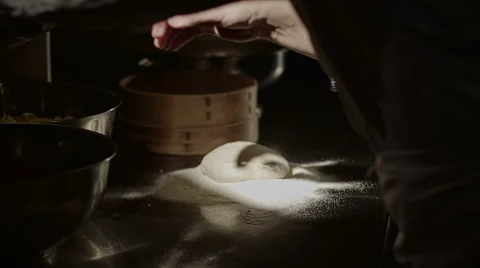 Pizza preparing dough Stock Footage 49120234