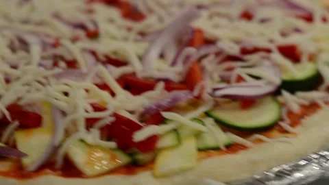Pizza preperation before getting baked Stock Footage 130356902