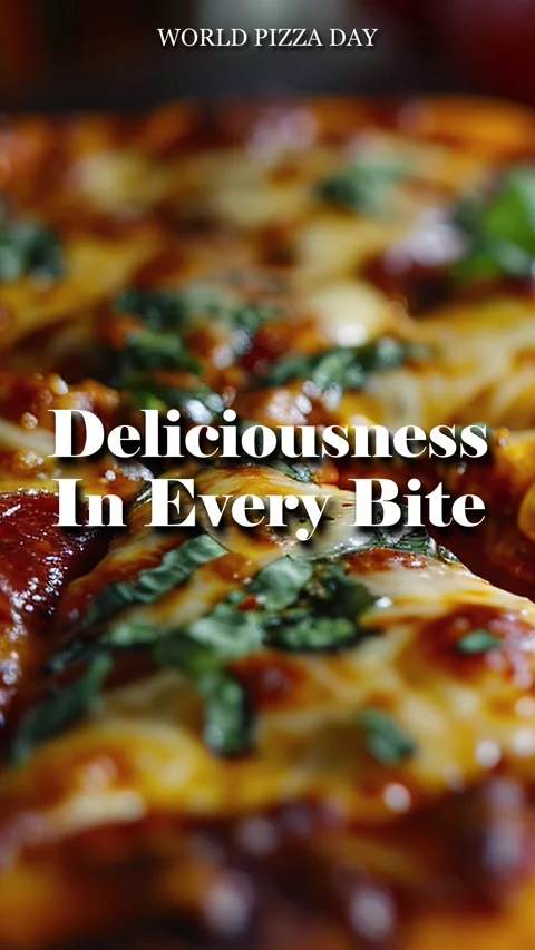 Pizza Quote In Modern Text Animation Deliciousness In Every Bite Video stock 295917624