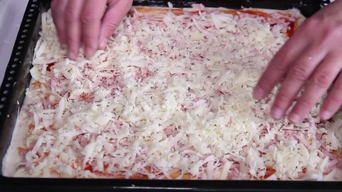 Pizza Ready For Baking Stock Footage