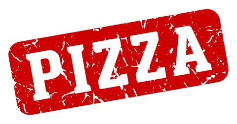 Pizza rectangular sign. pizza stamp Stock Illustration