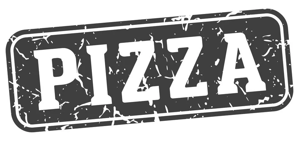 Pizza rectangular sign. pizza stamp Stock Illustration