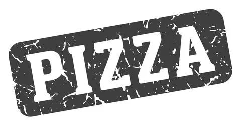 Pizza rectangular sign. pizza stamp Stock Illustration