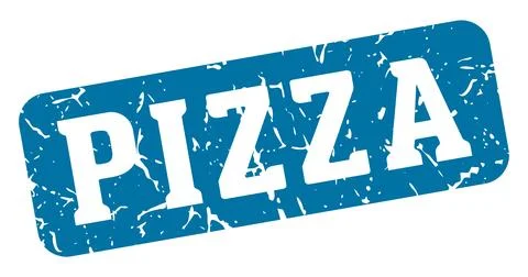 Pizza rectangular sign. pizza stamp Stock Illustration