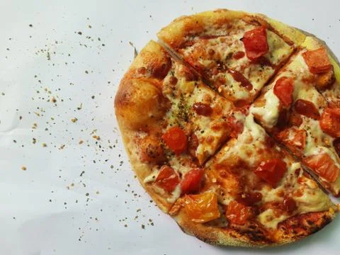 Pizza with red chilli Stock Photos