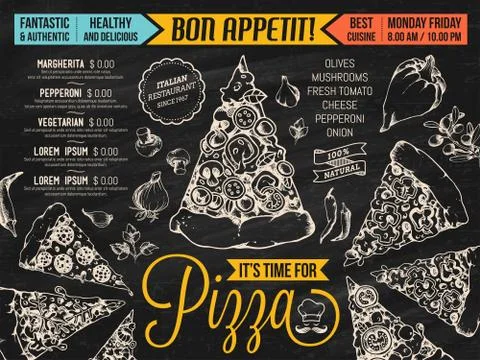 Pizza Restaurant Menu Template Stock Illustration