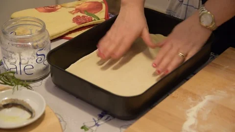 Pizza roll the dough Stock Footage 74393284