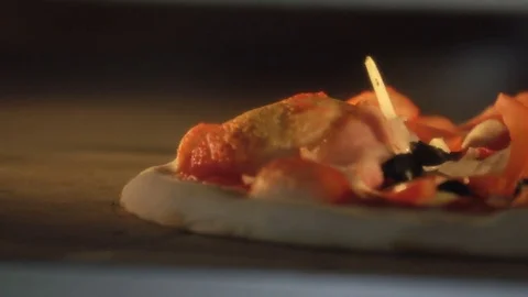 Pizza rotating close up view Stock Footage 77272079