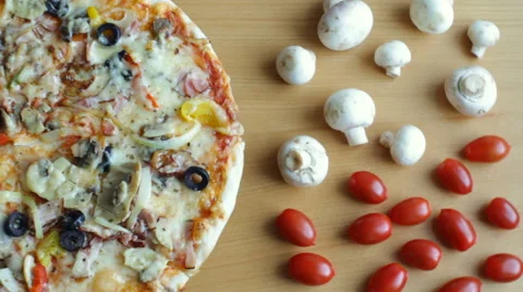 Pizza Rotating Stock Footage 49567872