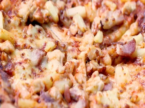 Pizza, Rotating Macro Shot Stock Footage 74994587