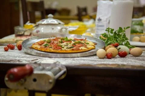 Pizza rustic brazil Stock Photos