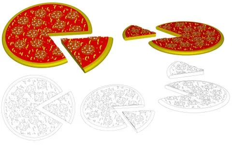 Pizza salami Stock Illustration