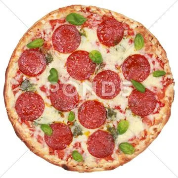 Pizza salami Stock Photos