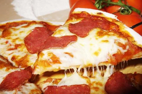 Pizza salami Stock Photos
