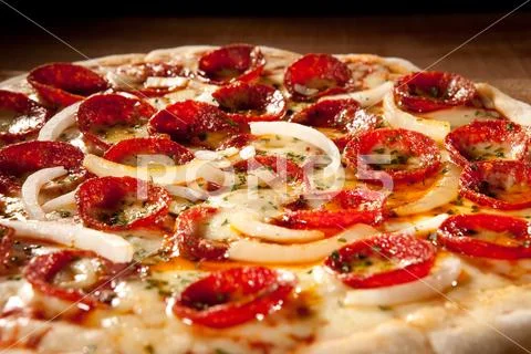 Pizza salami Stock Photos