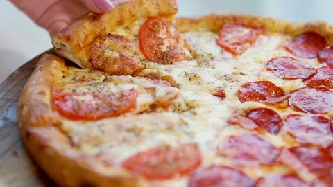 Pizza with sausages Stock Footage 101750202