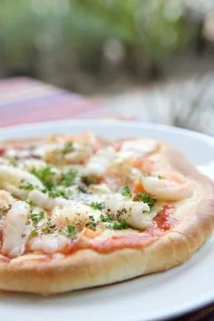 Pizza seafood Stock Photos