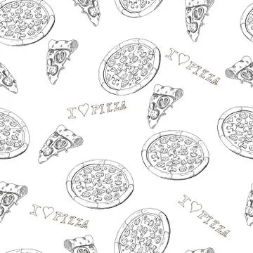 Pizza seamless Stock Illustration